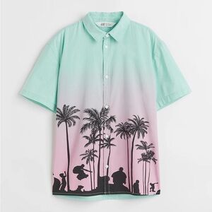 H&M Mint and Pink Kids Button Down Shirt